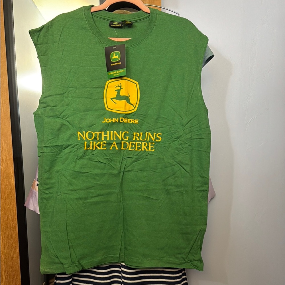 John Deere Green Sleeveless Men's Shirt